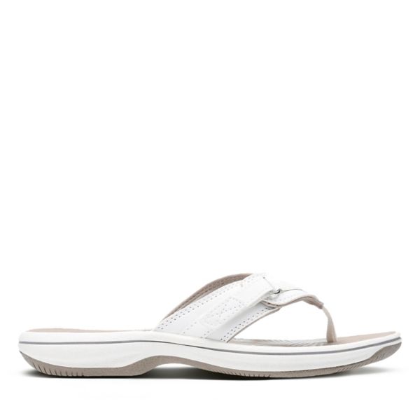 Clarks Womens Brinkley Sea Sandals White | USA-132596
